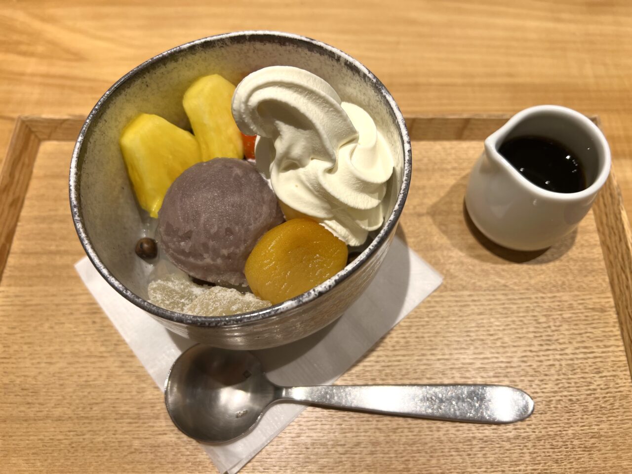 銀座立田野のクリームあんみつ