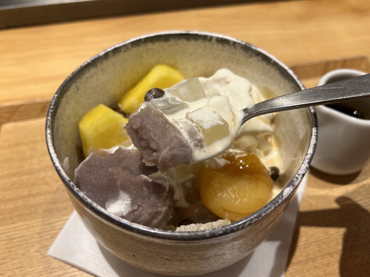 銀座立田野のクリームあんみつ